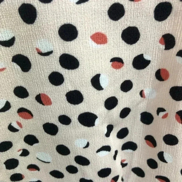 Ann Taylor Mini Dress,Tiered Ruffle Hem,V-Neck zipper back,Polka Dot,Lined,light - Picture 4 of 11